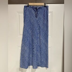 J Crew Royal Blue Floral Print Maxi Skirt Size XXS